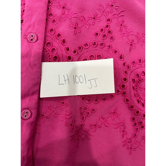 Mauzya Pink Embroidered Button Front Tank Top L - Picture 7 of 8